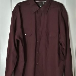 JF Deep Maroon Dress Shirt 2XLT